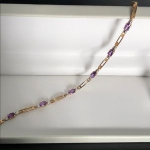 14K Yellow Gold and Amethyst bracelet